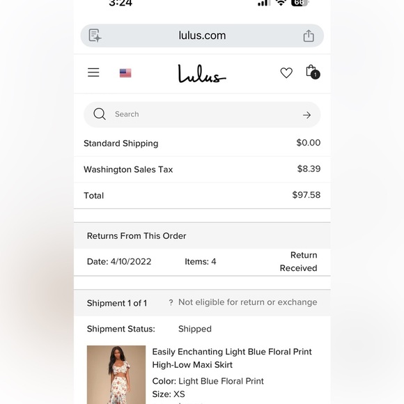 Lulus Easily Enchanting Light Blue Floral Print High-low Maxi Skirt - Size XS - Picture 11 of 11